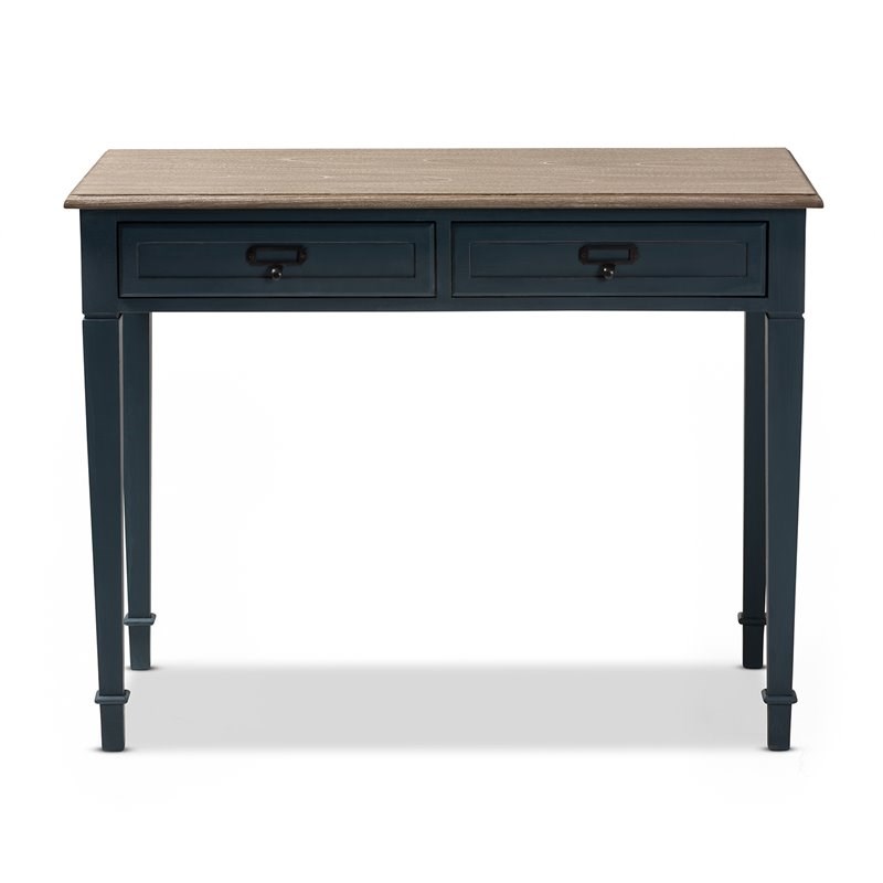 Bowery Hill Wood Accent Writing Desk in Blue