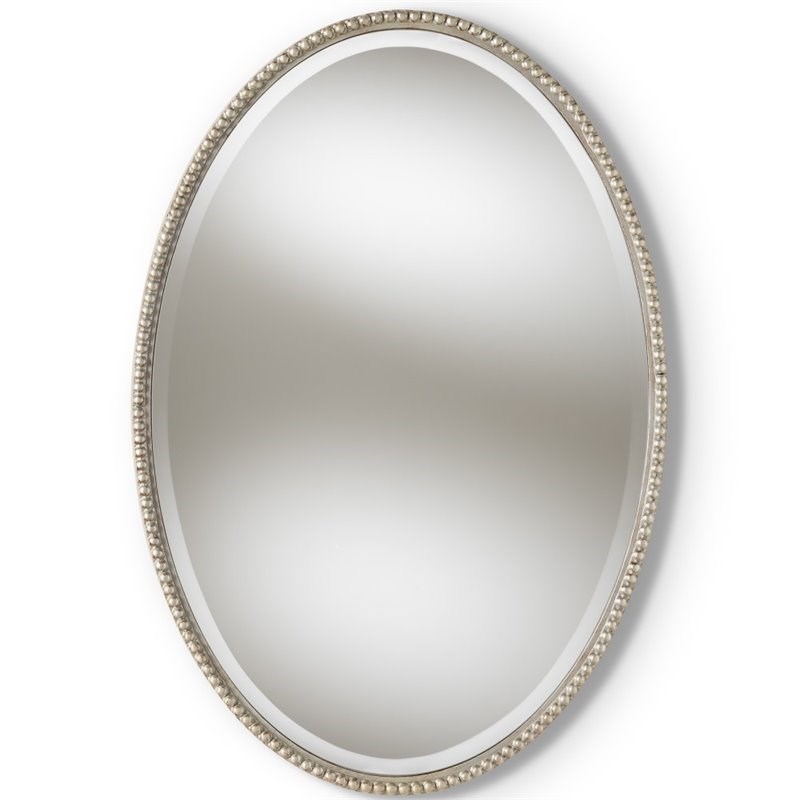 Bowery Hill Oval Decorative Wall Mirror in Silver BH-4752-1880167