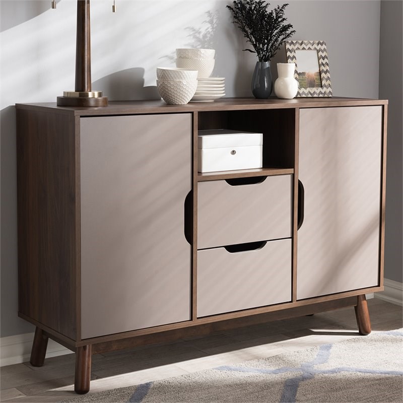 Bowery Hill Sideboard in Walnut Brown and Gray