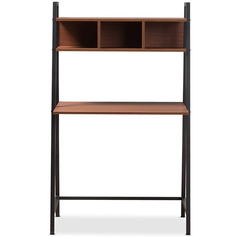 Bowery Hill Writing Desk in Light Brown and Black
