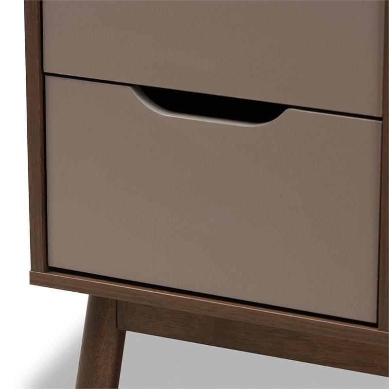 Bowery Hill Wood Top Buffet in Brown and Gray