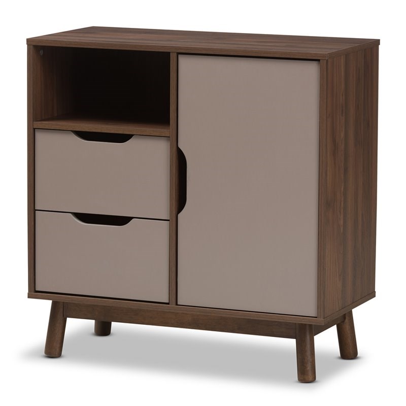 Bowery Hill Wood Top Buffet in Brown and Gray