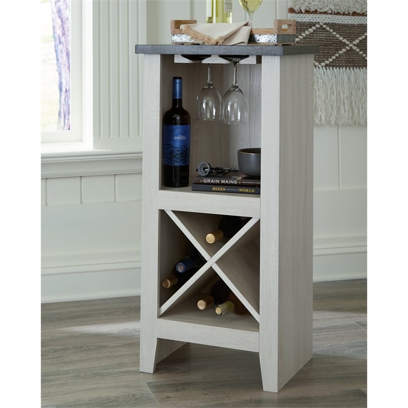 Bowery Hill Antique White Wine Cabinet