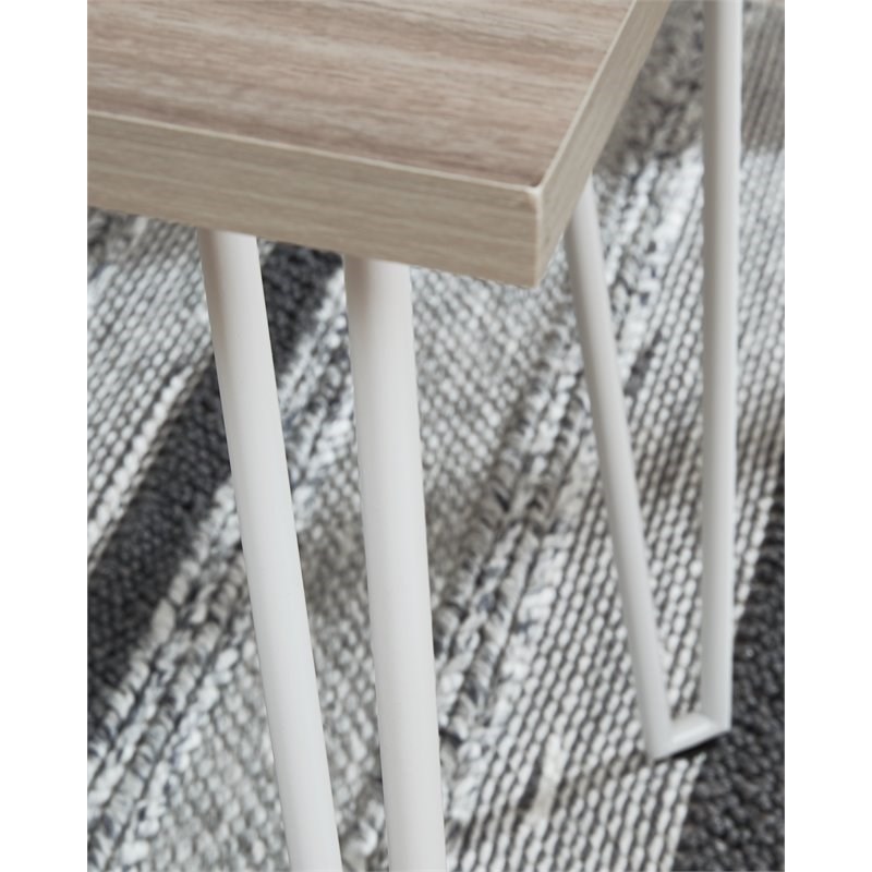 Bowery Hill Engineered Wood  Bench in Brown & White