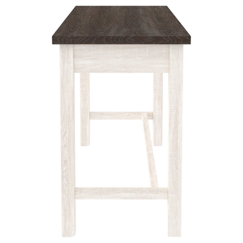 Bowery Hill Home Office Wood Desk in Antique White & Gray