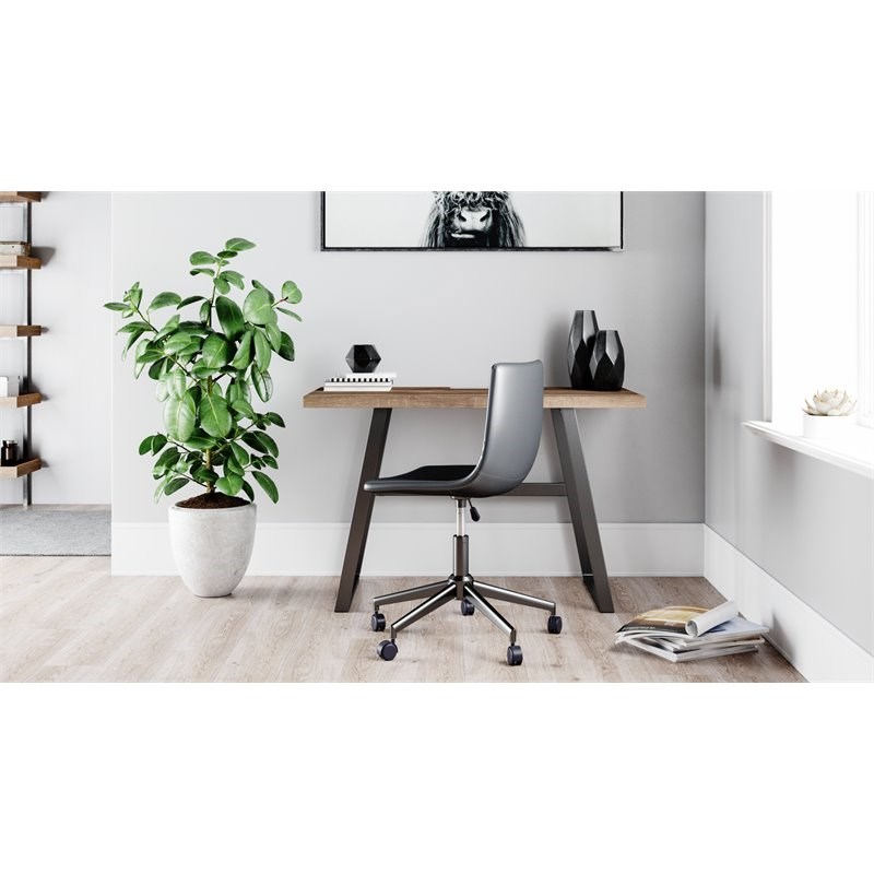 Bowery Hill Home Office Small Engineered Wood Desk in Gray