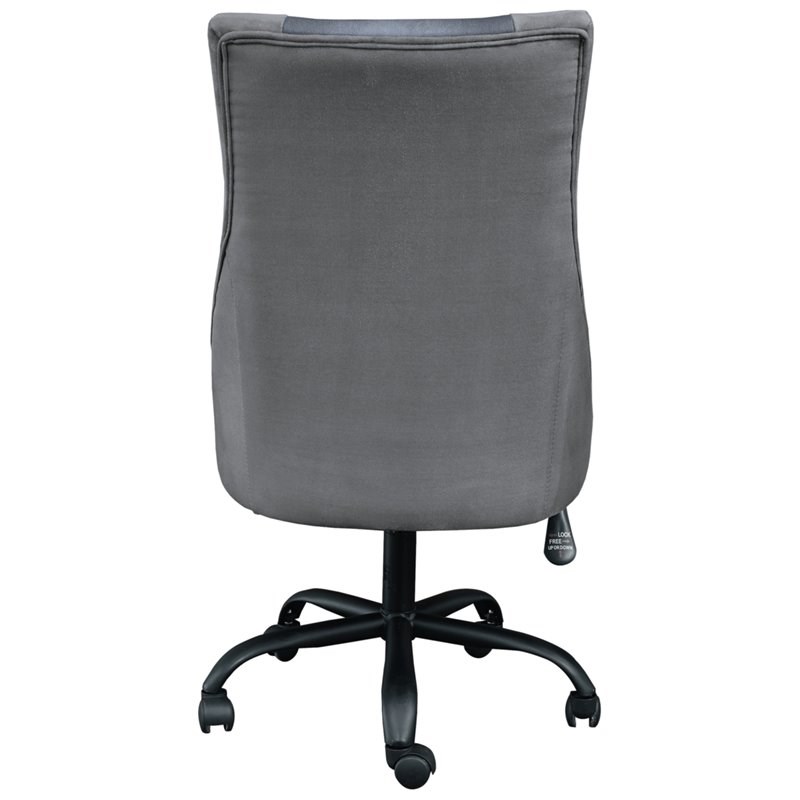 Bowery Hill Faux Leather Swivel Gaming Chair in Gray & Blue
