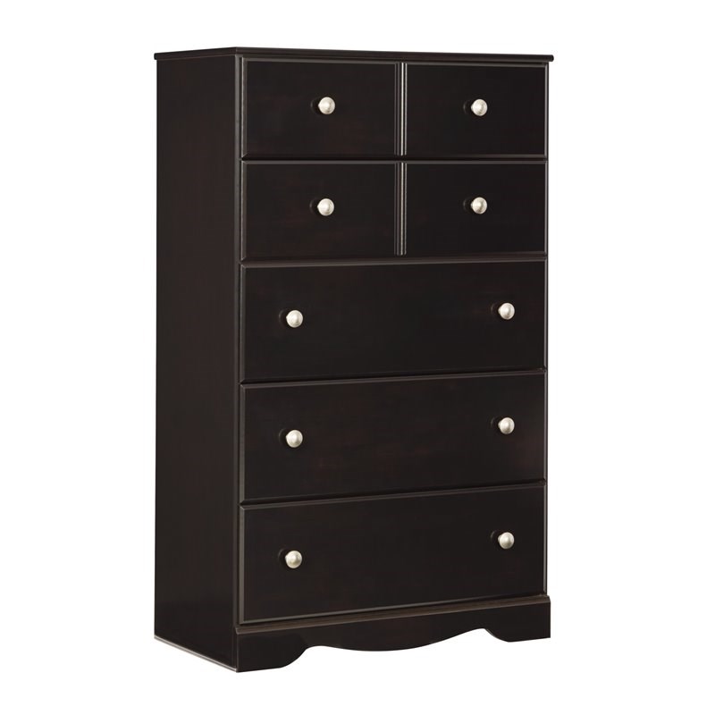 Bowery Hill Almost Five Drawer Engineered Wood Chest in Black
