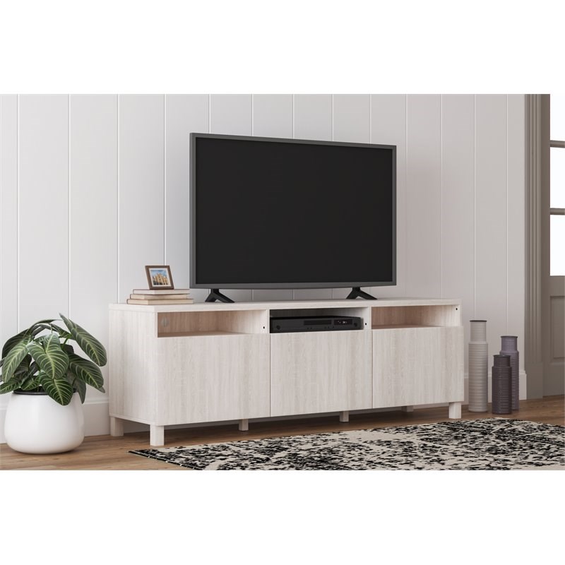 Bowery Hill Extra Large Engineered Wood TV Stand in Antique White