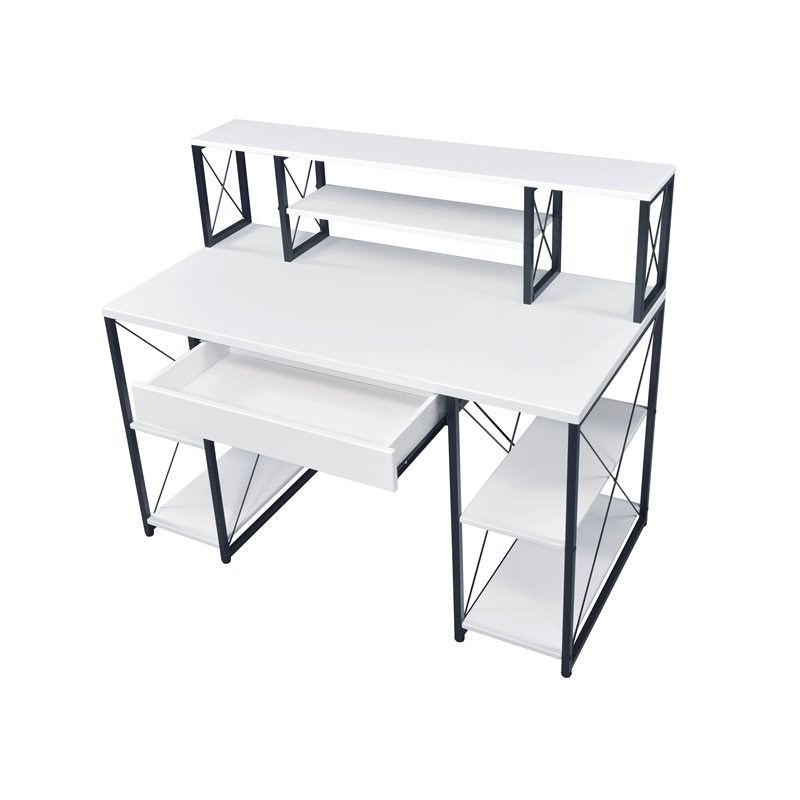 Bowery Hill Rectangular Table Top Desk in White Homesquare