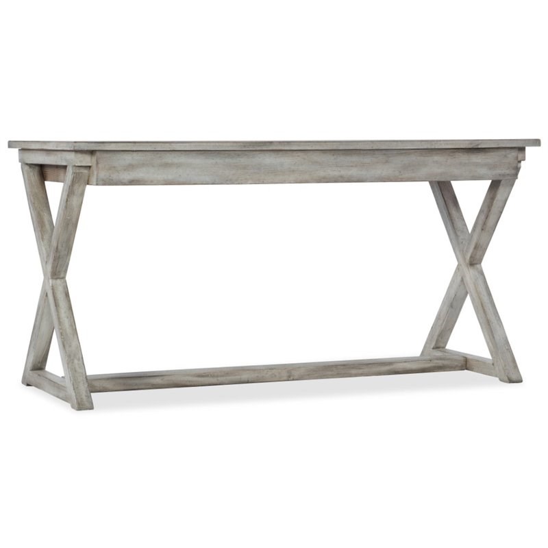 Bowery Hill Computer Desk in Distressed Light Gray