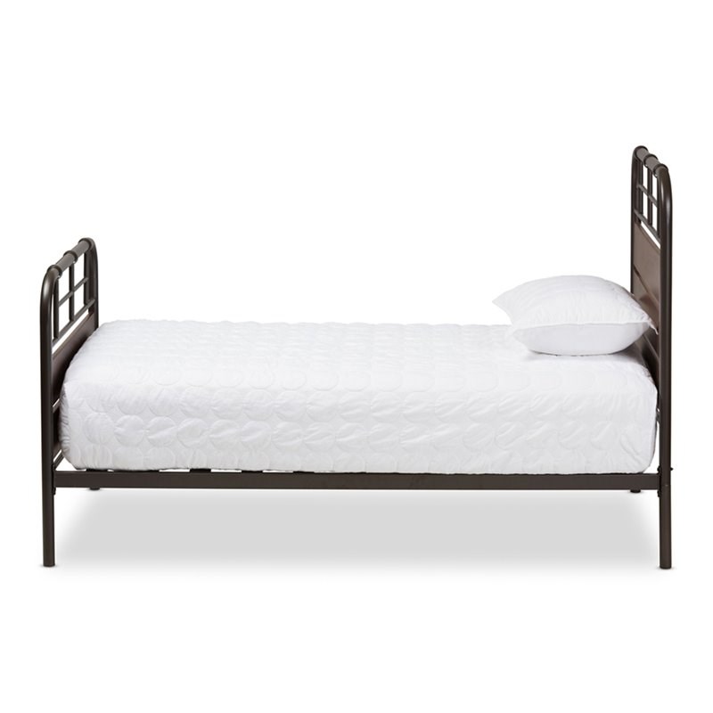 Bowery Hill Twin Platform Bed in Brown and Black