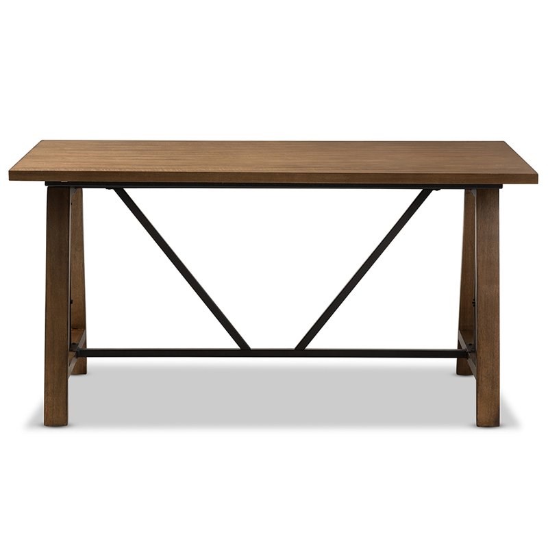 Bowery Hill Adjustable Height Writing Desk in Brown and Black
