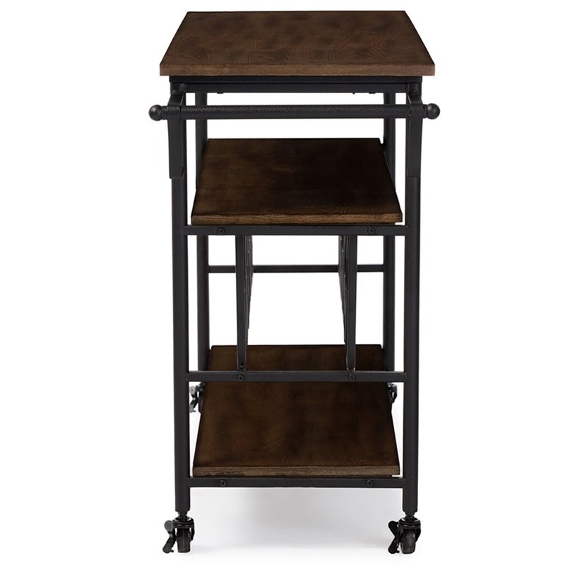 Bowery Hill Bar Cart in Antique Black and Brown