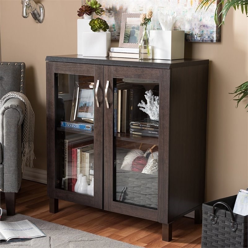 Bowery Hill Curio Cabinet in Dark Brown