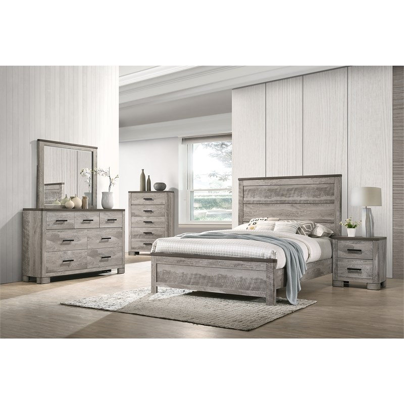 Bowery Hill Contemporary 5-Drawer Chest in Light Gray