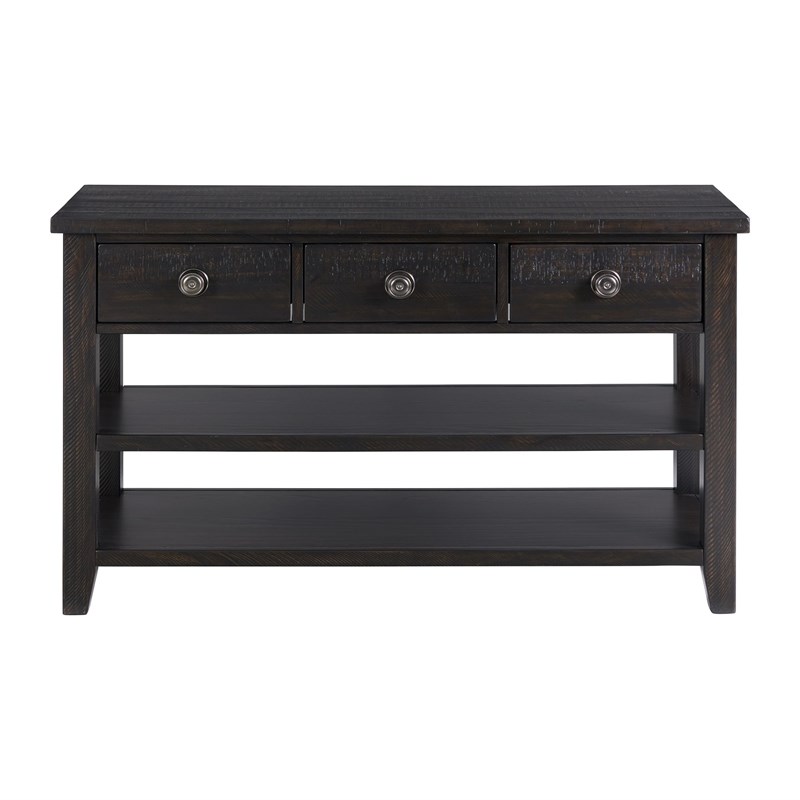 Bowery Hill Contemporary 3-Drawer Sofa Table in Espresso