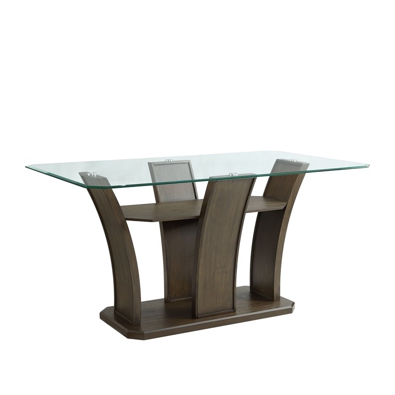Bowery Hill Contemporary Rectangular Counter Table in Walnut