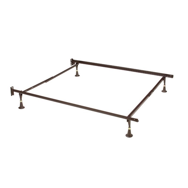Bowery Hill Contemporary Metal Twin/Full Bed Frame in Black