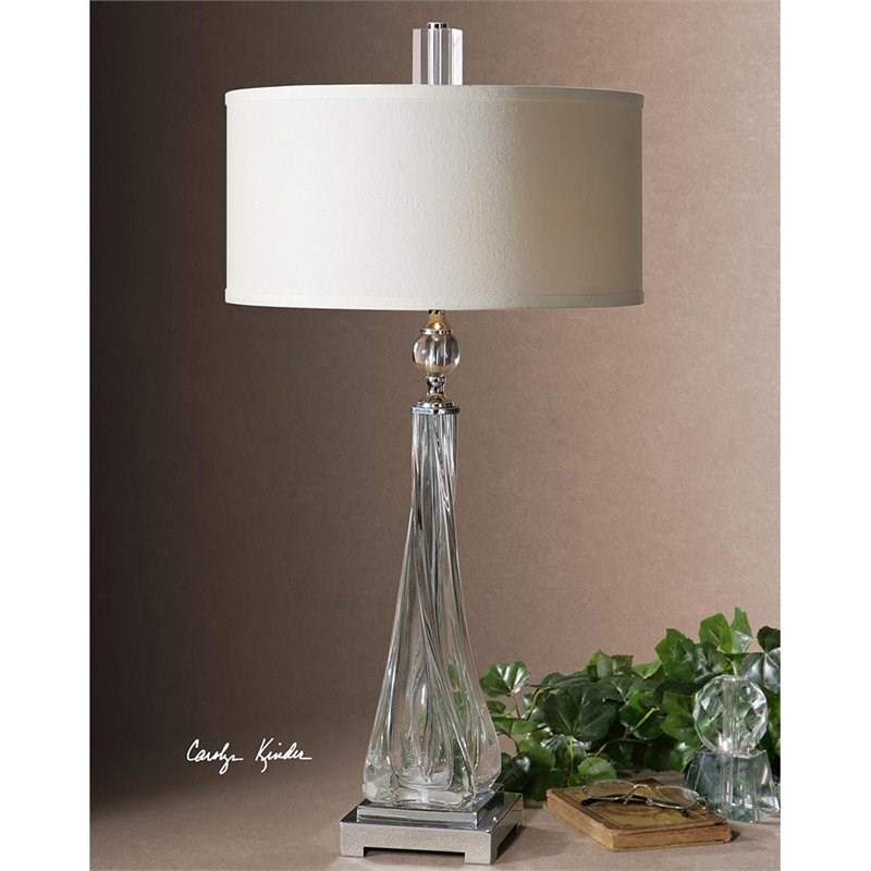 Bowery Hill Contemporary Twisted Glass Table Lamp