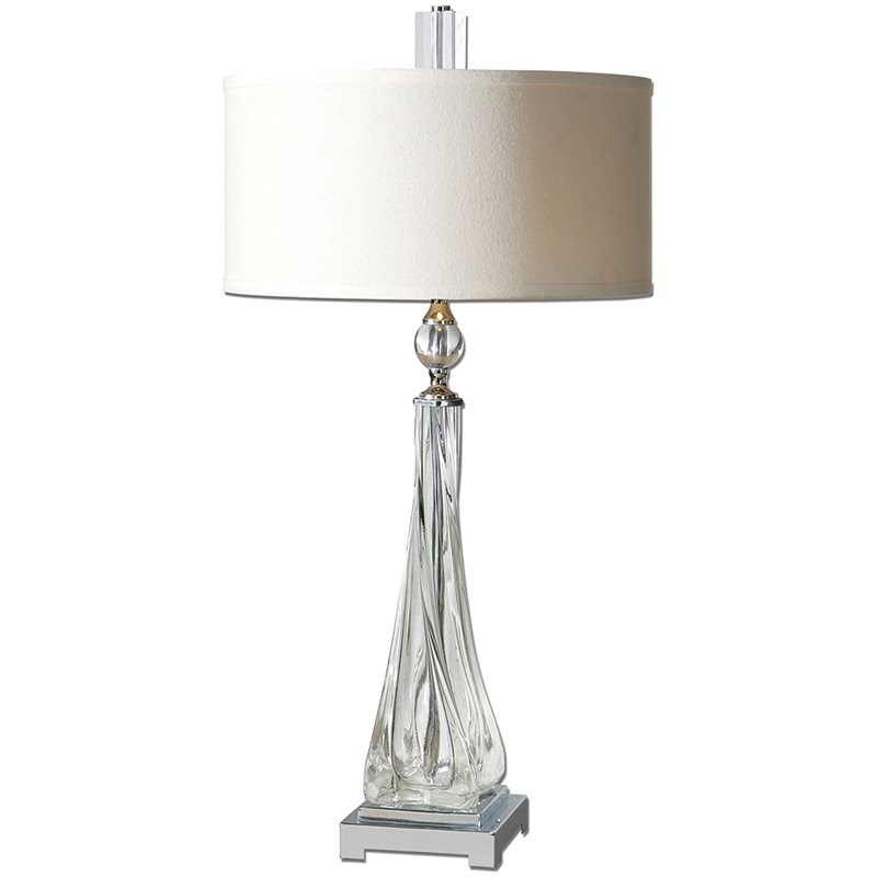 Bowery Hill Contemporary Twisted Glass Table Lamp