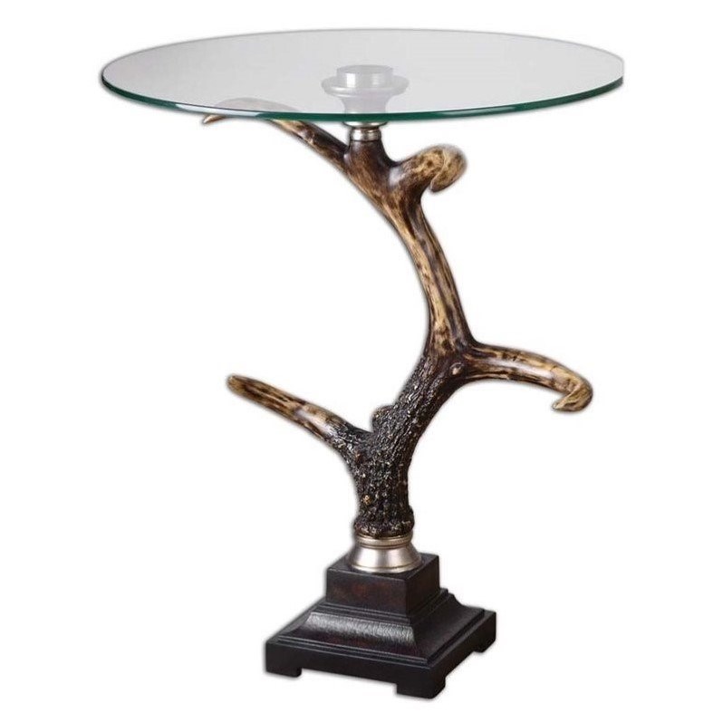 Bowery Hill Contemporary Stag Horn Accent Table