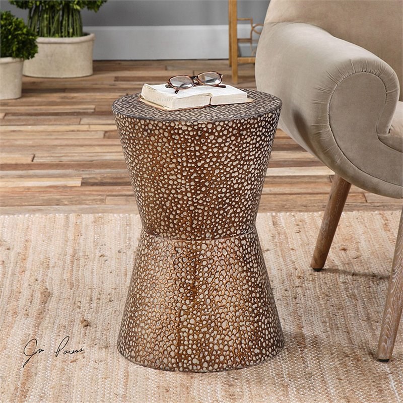 Bowery Hill Contemporary Drum Shaped Accent Table