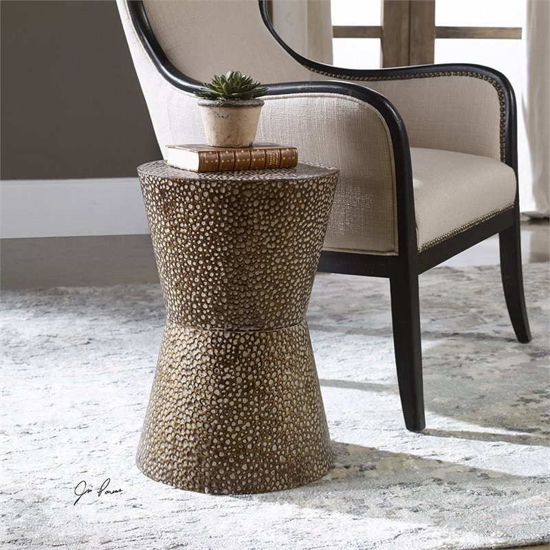 Bowery Hill Contemporary Drum Shaped Accent Table