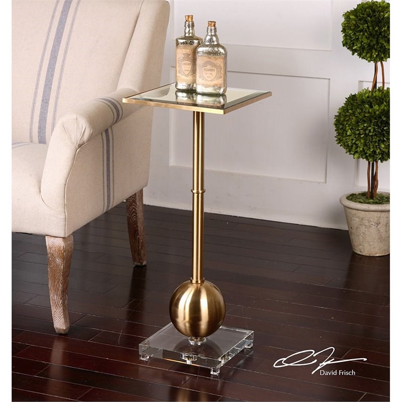 Bowery Hill Contemporary Mirrored Accent Table