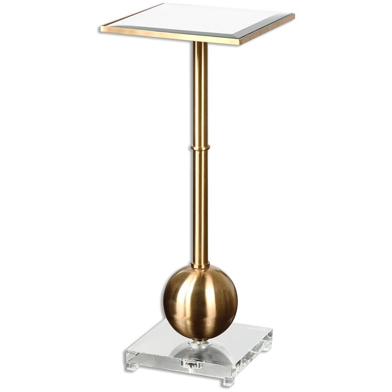 Bowery Hill Contemporary Mirrored Accent Table