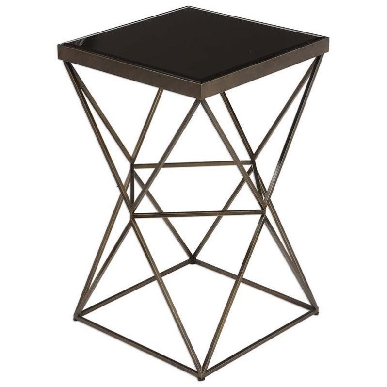 Bowery Hill Contemporary Steel Caged Frame Accent Table