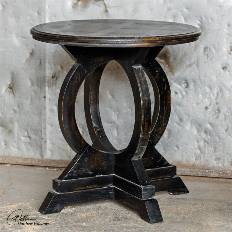 Bowery Hill Contemporary Accent Table in Black