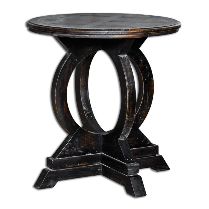 Bowery Hill Contemporary Accent Table in Black