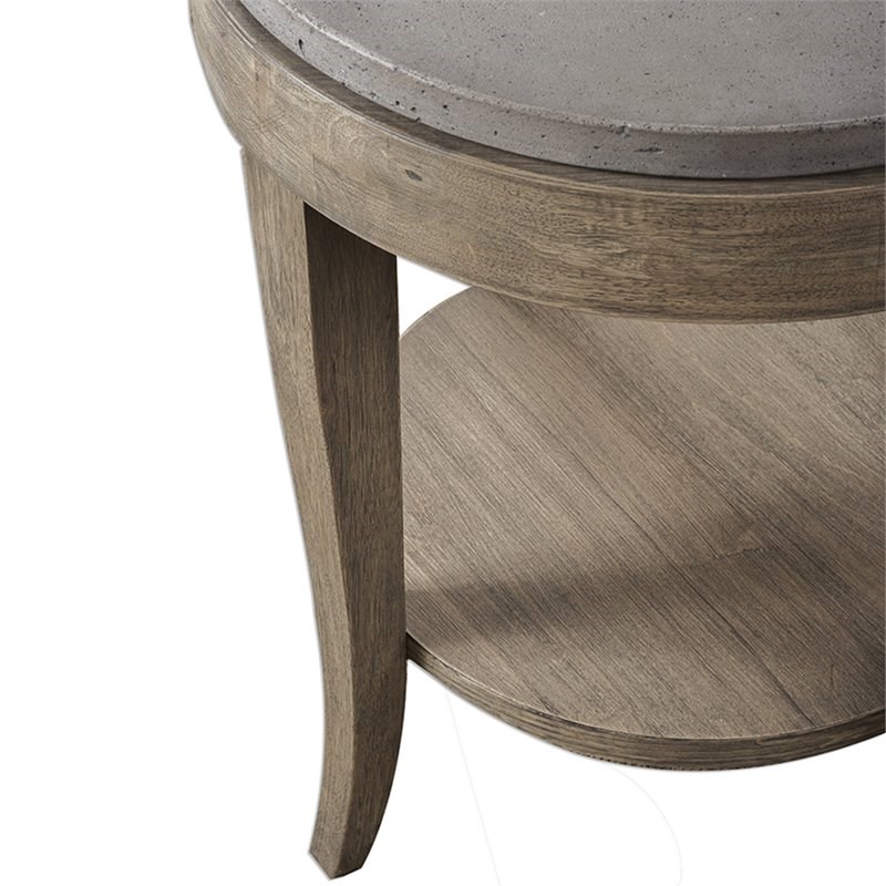 Bowery Hill Contemporary Birch Wood Round Accent Table