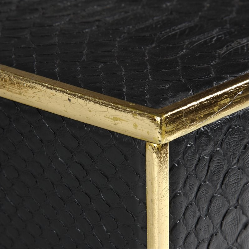 Bowery Hill Contemporary 2 Piece Box Set in Black and Gold