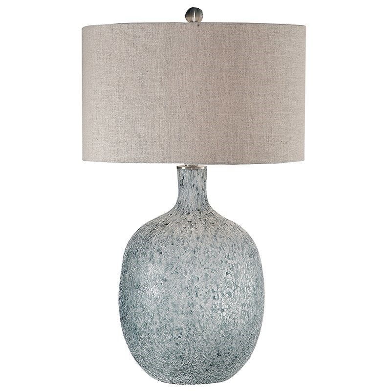 Bowery Hill Contemporary Glass Table Lamp in Blue and Green
