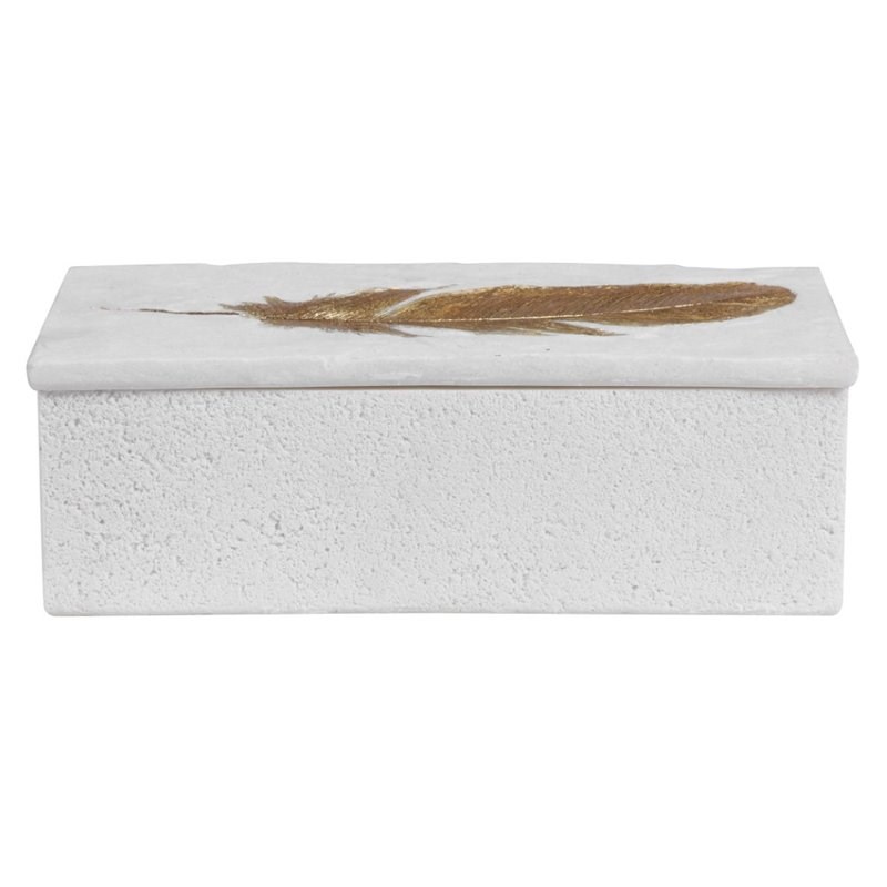 Bowery Hill Contemporary Stone Box in Aged White