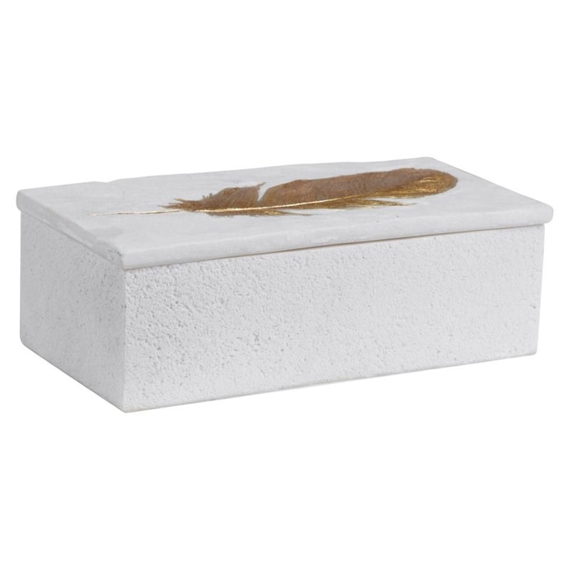 Bowery Hill Contemporary Stone Box in Aged White