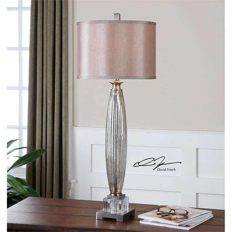 Bowery Hill Contemporary Mercury Glass Table Lamp