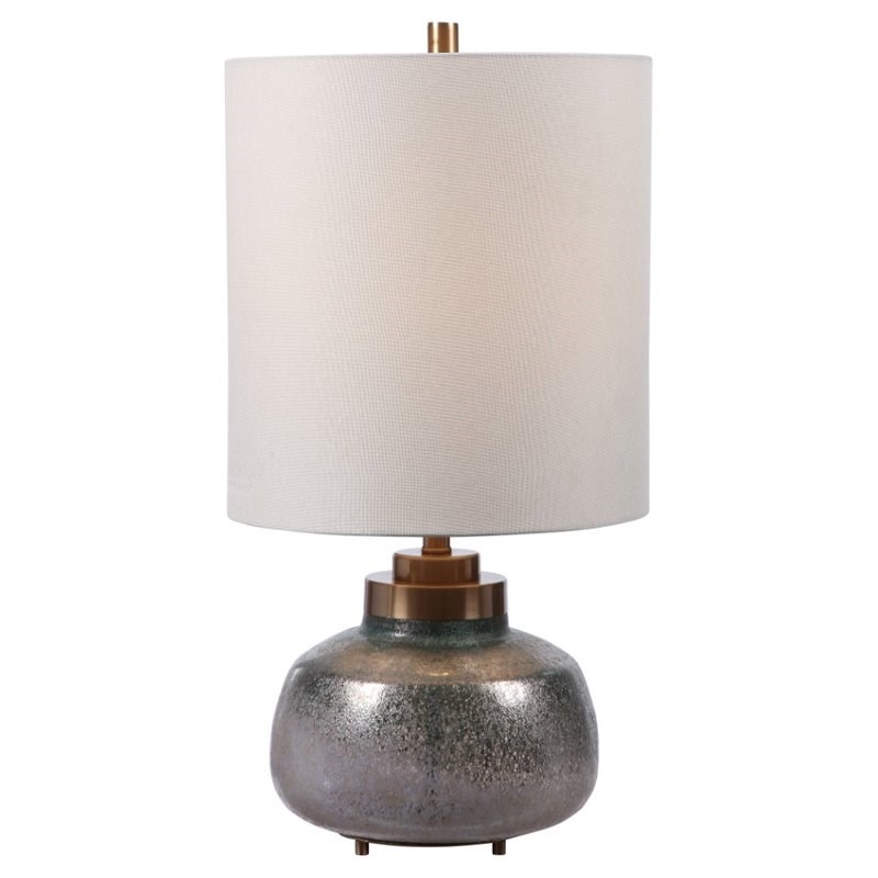 Bowery Hill Contemporary Art Glass Buffet Lamp in Rust Gray