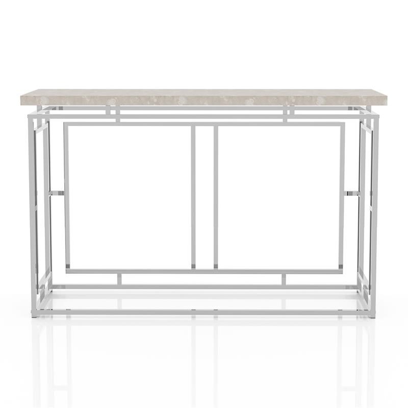 Bowery Hill Contemporary Metal Console Table in Chrome