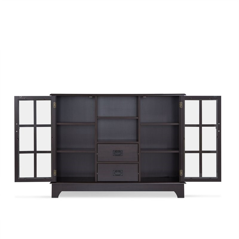 Bowery Hill Contemporary Two Drawer Sideboard in Espresso