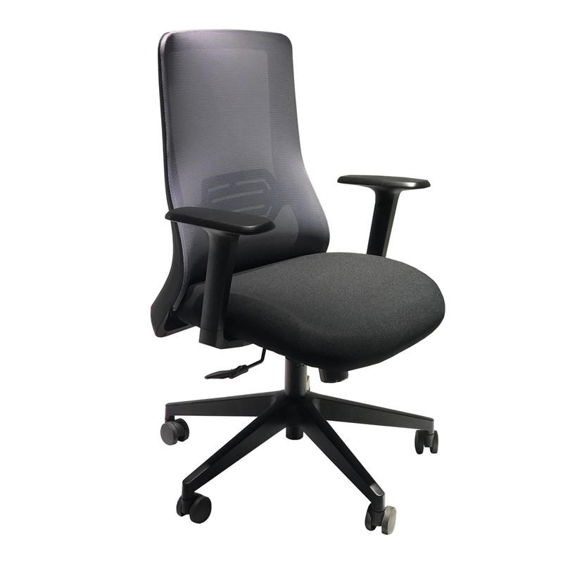 Bowery Hill Adjustable Ergonomic Office Swivel Chair in Black and Gray