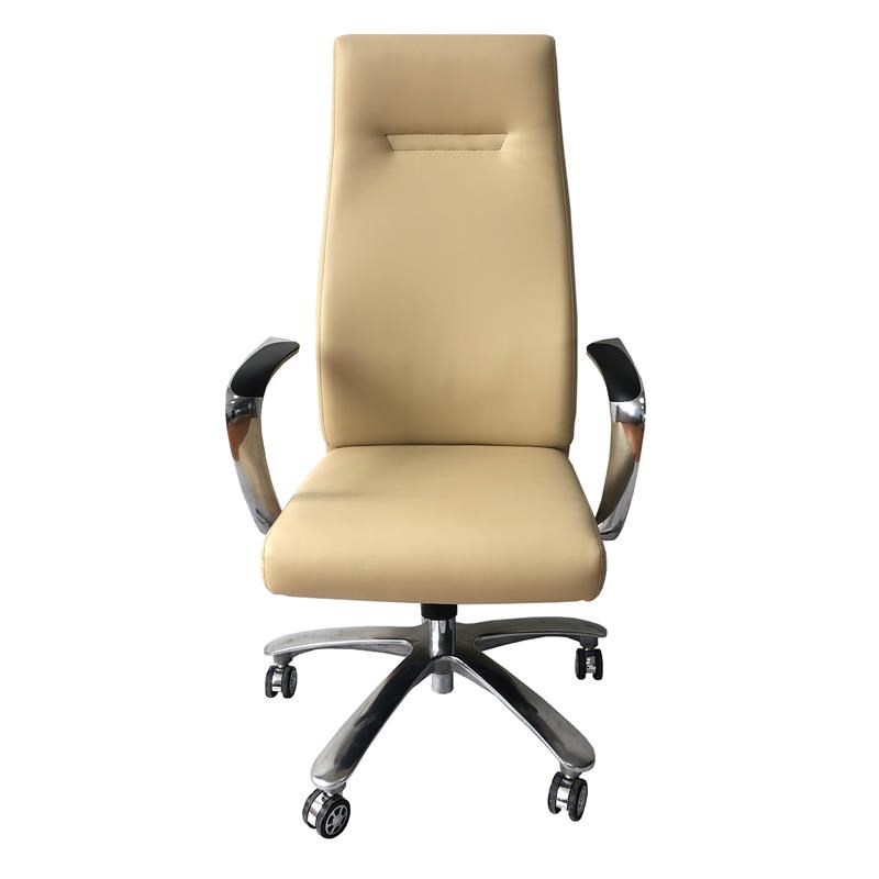 Bowery Hill High Back Ergonomic Executive Leatherette Office Chair in Beige