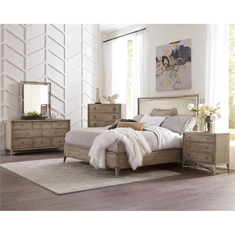 Bowery Hill Contemporary 5 Drawer Chest in Natural