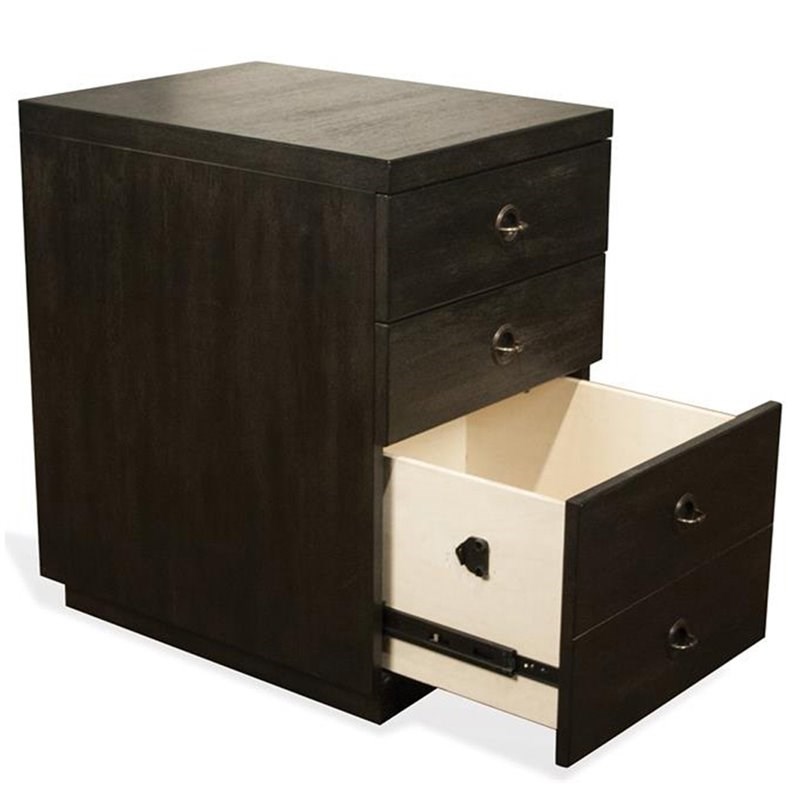 Bowery Hill Contemporary 3 Drawer File Cabinet in Ebony