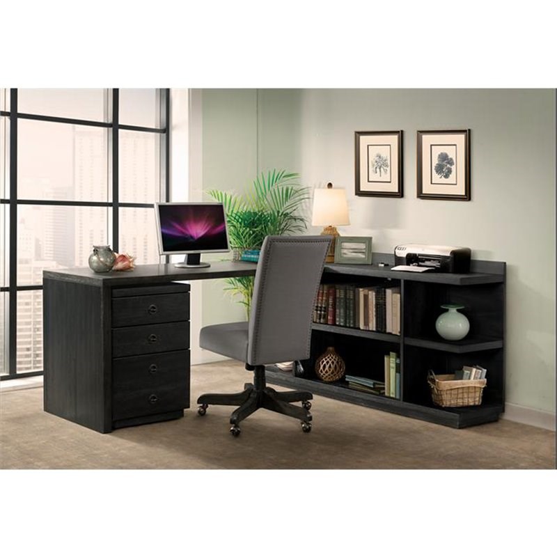 Bowery Hill Contemporary 3 Drawer File Cabinet in Ebony