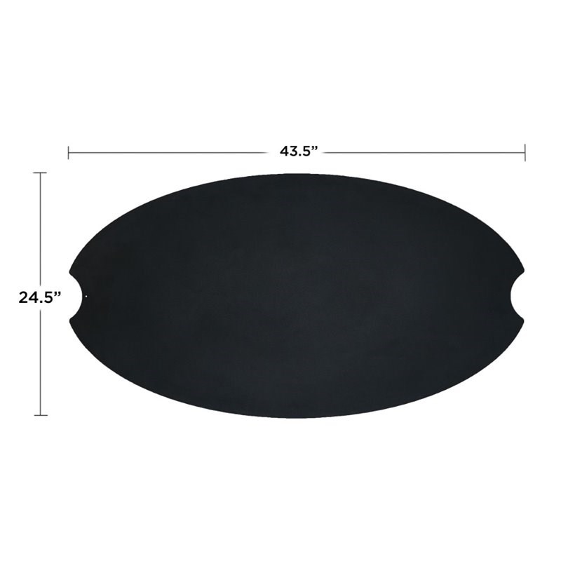 Bowery Hill Contemporary Oval Powder Coated Steel Lid in Black