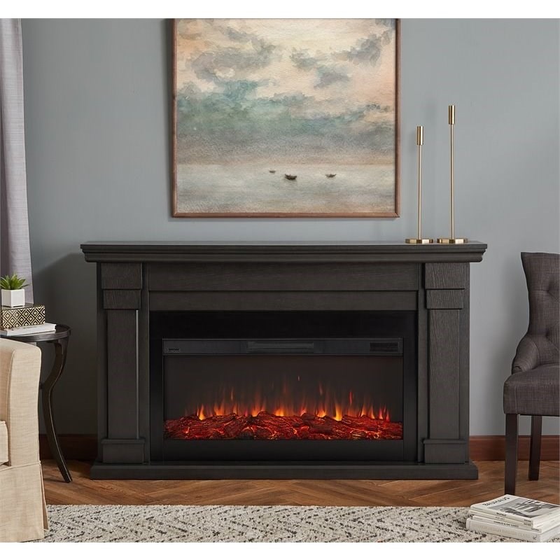 Bowery Hill Modern Electric Fireplace in Gray