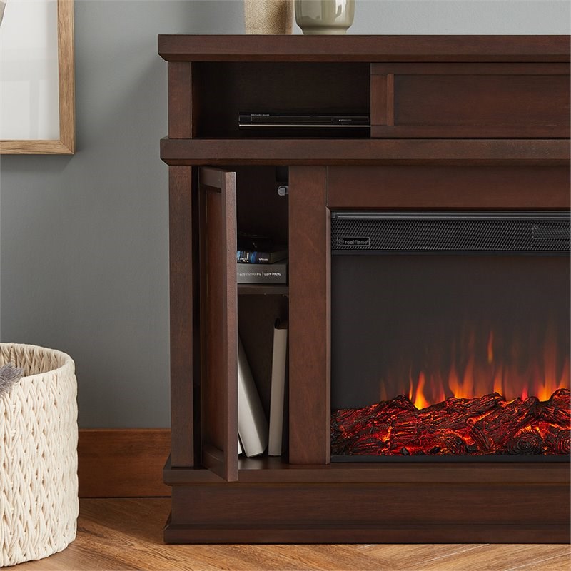 Bowery Hill Traditional Electric Fireplace in Dark Walnut Homesquare